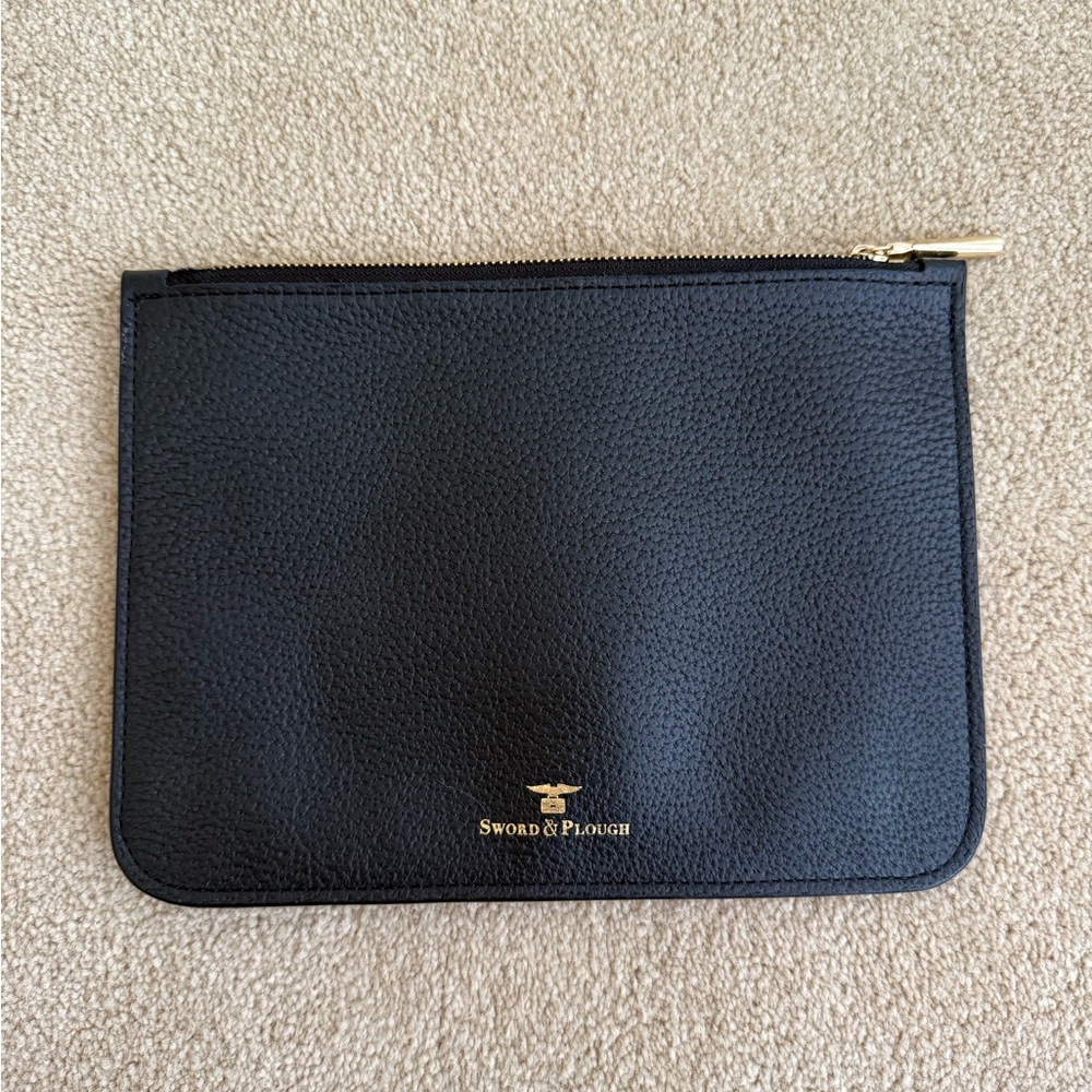 Sword & Plough black leather handbag